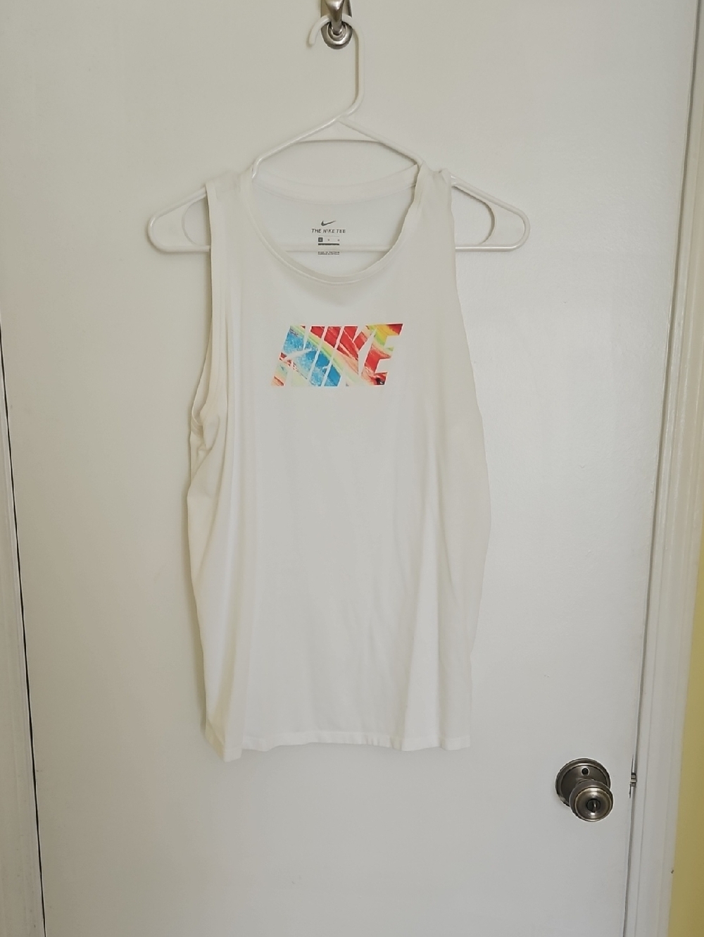 Nike White Women’s Tank with Rainbow Graphic